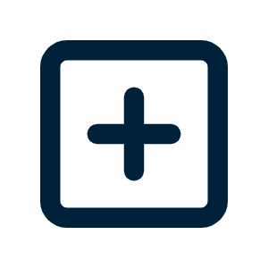 A blue box with a plus in the middle.