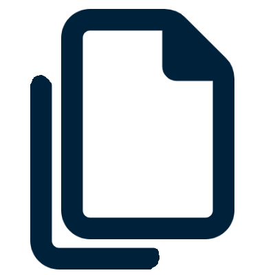 A blue file icon with part of another file outline to signify multiple files.