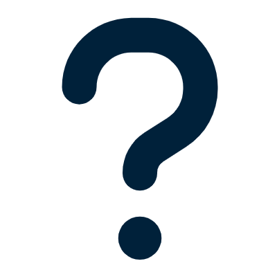 A blue question mark icon.